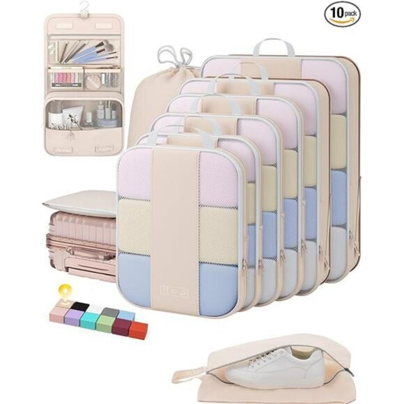 OlarHike 10 Set Compression Packing Cubes Travel Organizer Luggage Bags - Picture 8 of 8